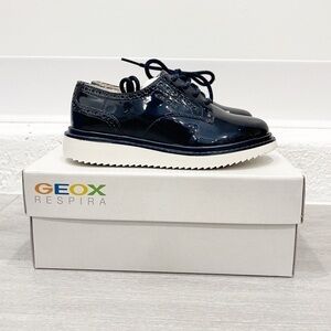 Geox Respira Thymar Navy Lace-Up Sneaker Patent 28